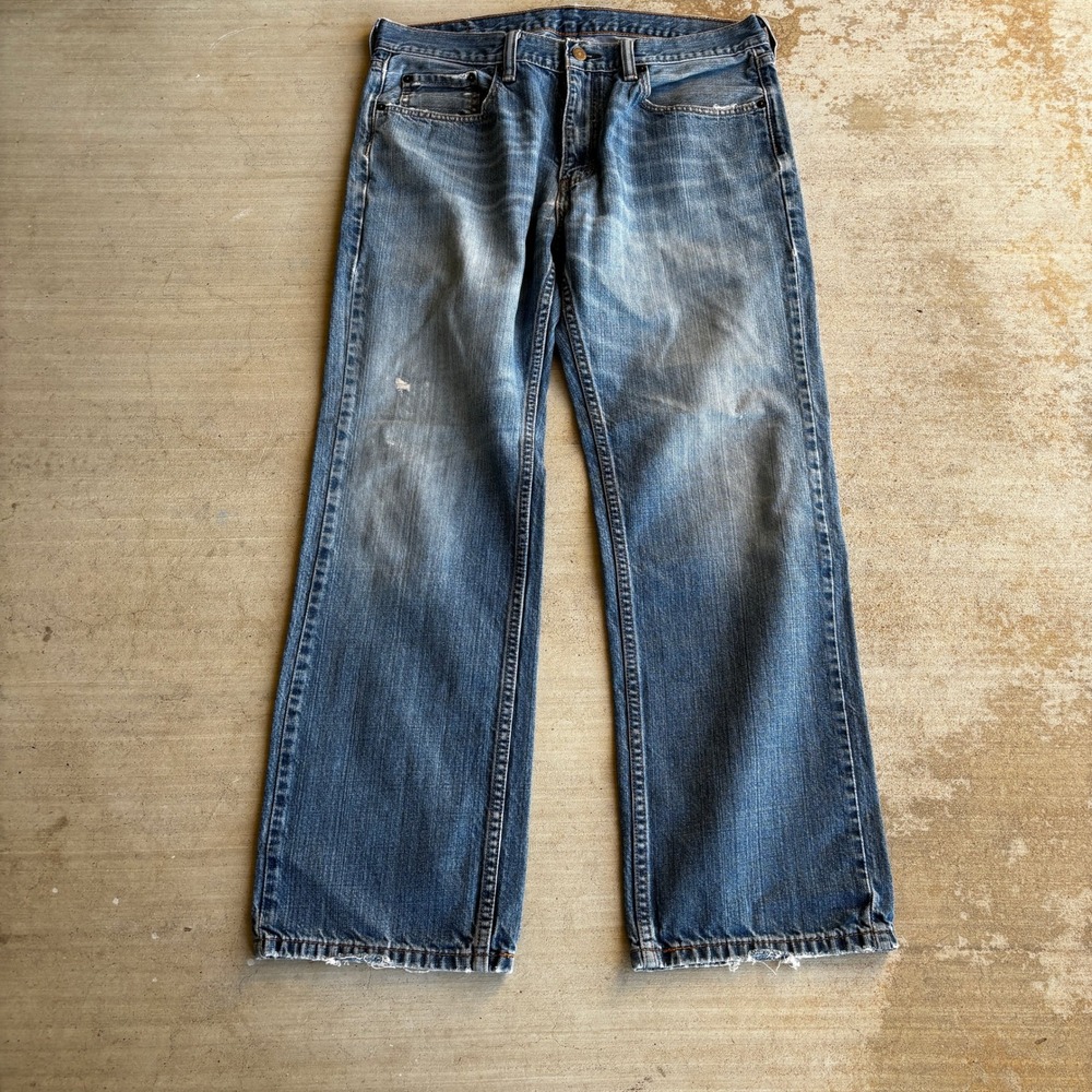 Y2K Levis 559 Relaxed Straight Leg Jeans Blue Faded Distressed 34x30 Mens